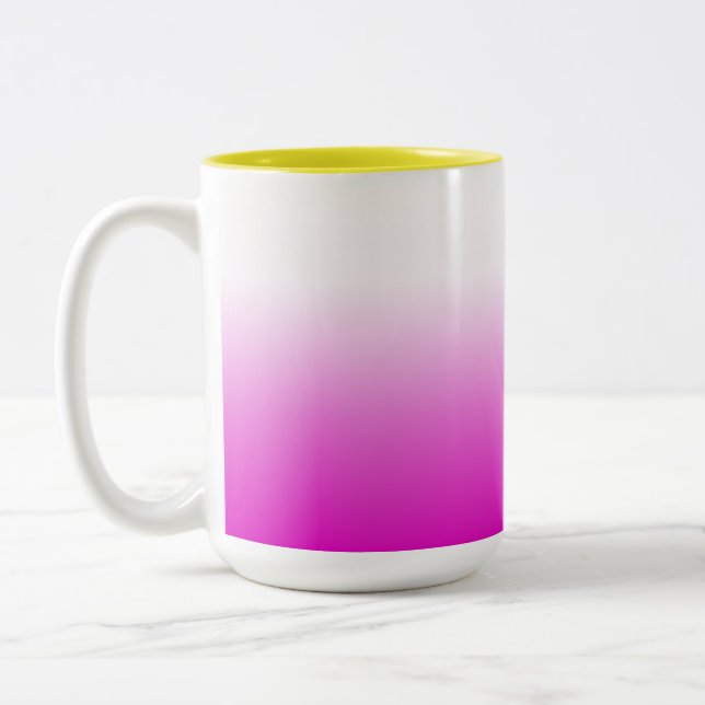 Pink Ombr Gradient Background Design-60416 Two-Tone Coffee Mug (Left)