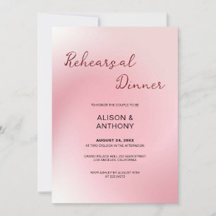 Pink Ombre Background Rehearsal   Invitation