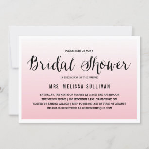 Pink Ombre Bridal Shower Invitation