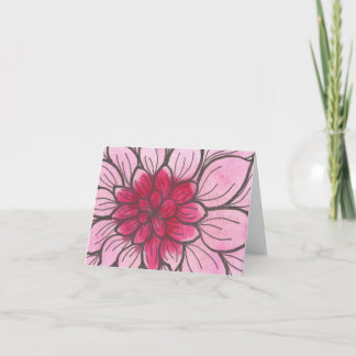 Pink Ombre Chrysanthemum Card with envelope
