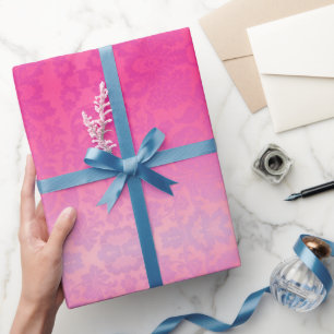 Pink Ombre Damask Wrapping Paper