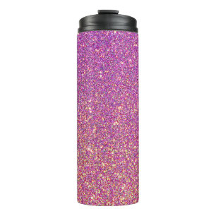 Pink Ombre Glitter Background Thermal Tumbler