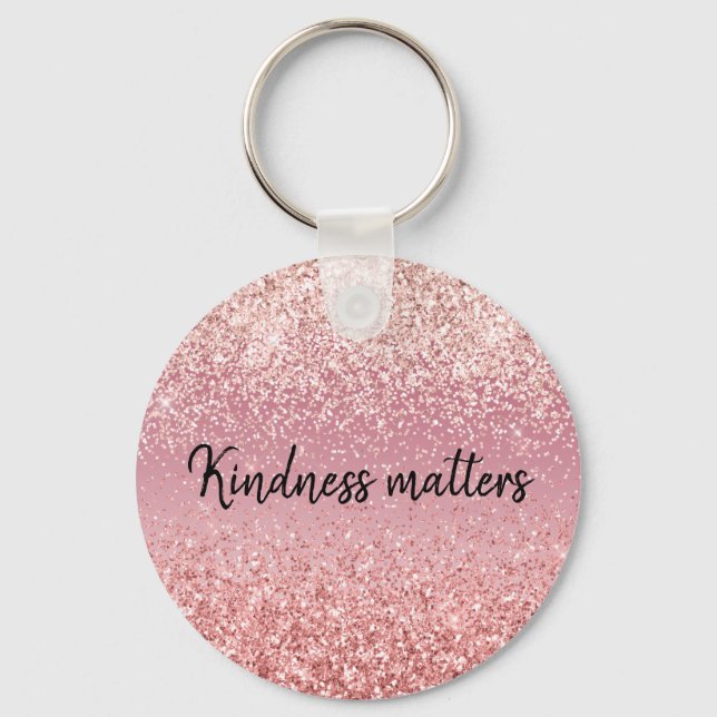Pink Ombre Glitter Key Ring (Front)