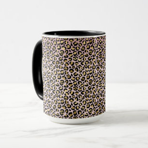 Pink Ombre Gold Black Leopard print     Mug