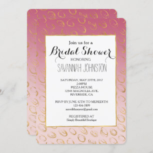 Pink Ombre Gold Chic Circles bridal shower Invitation