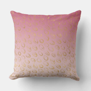 Pink Ombre Gold Chic Circles Cushion