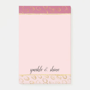 Pink Ombre Gold Chic Circles Post-it Notes