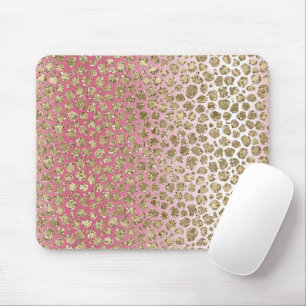 Pink Ombre Gold Glitter Glitzy Leopard Print      Mouse Pad