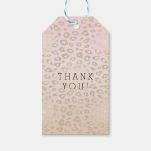 Pink Ombre Gold Leopard Print Gift Tags