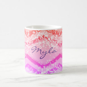 Pink Ombre Personalised Zig Zag Coffee Mug