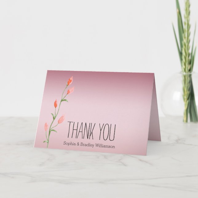 Pink Ombre Roses Thank you (Front)
