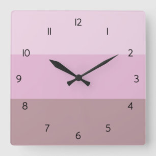 Pink Ombre Striped Square Wall Clock