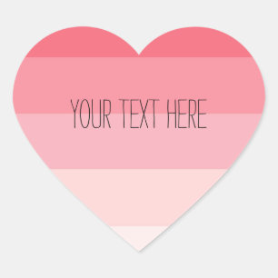Pink Ombre Stripes Heart Heart Sticker