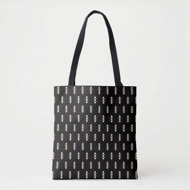 Pink on Black Design Tote Bag (Front)