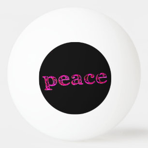pink on black ping pong ball