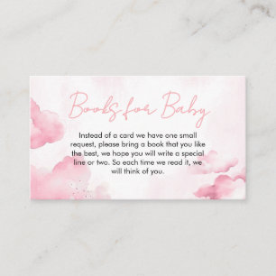 Pink On Cloud Nine Baby Shower Books for Baby Enclosure Card