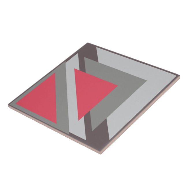 Pink on grey ceramic tile (Side)