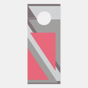 Pink on grey door hanger