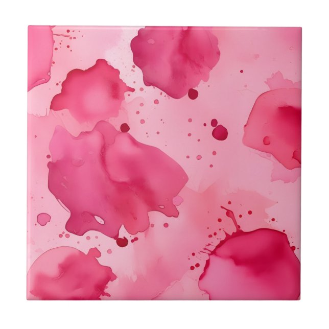 Pink on Pink Abstract  Ceramic Tile (Front)