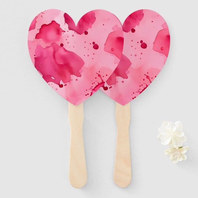 Pink on Pink Abstract  Hand Fan (Front and Back)