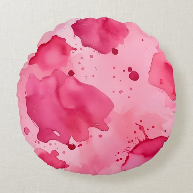 Pink on Pink Abstract  Round Cushion (Front)