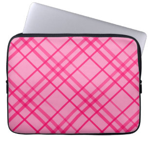 Pink On Pink Grid Line Plaid Design  Laptop Sleeve