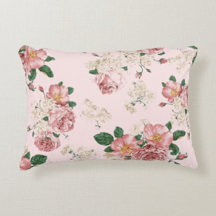 Pink on Pink Vintage Floral  Decorative Cushion