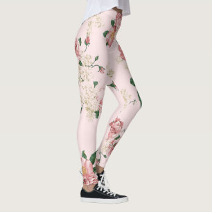 Pink on Pink Vintage Floral Leggings