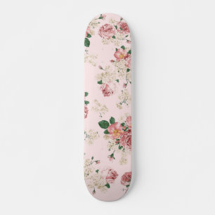 Pink on Pink Vintage Floral Skateboard