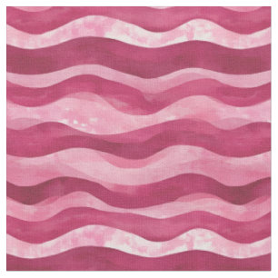 Pink on Pink Watercolor Wavy Lines Fabric