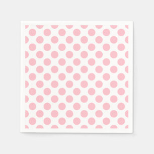 Pink on White Large Size Polka Dots Paper Napkin