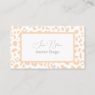 Pink on White Leopard Print Business Card