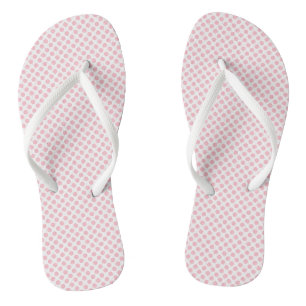 Pink on White Small Size Polka Dots Thongs