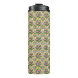 Pink on Yellow Tile Thermal Tumbler