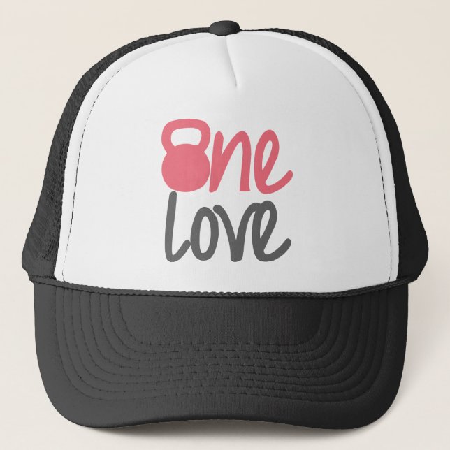 Pink "One Love" Trucker Hat (Front)