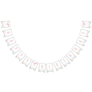 Pink Oneder The Sea Ocean Animals 1st Birthday Bunting