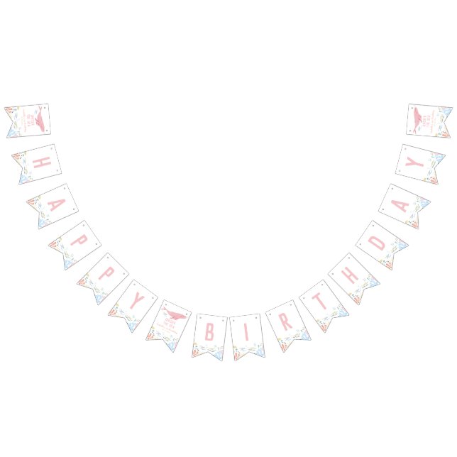 Pink Oneder The Sea Ocean Animals 1st Birthday Bunting (All)