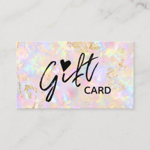 pink opal gift certificate card
