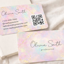 Pink Opal Gold Glitter Swirl Business Card