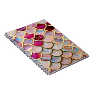 Pink Opal Iridescent Mermaid Scales Notebook