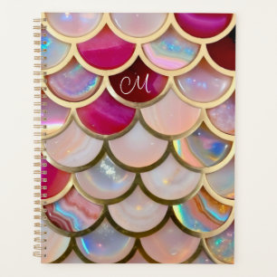 Pink Opal Iridescent Mermaid Scales Planner