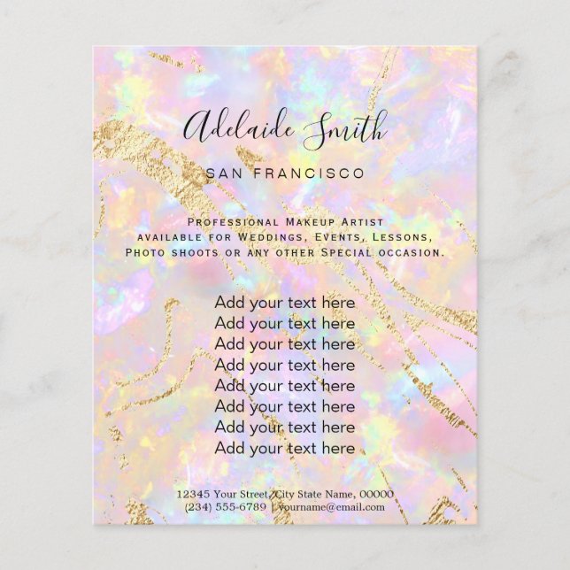 pink opal stone FAUX holograph Flyer (Front)
