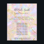 pink opal stone FAUX holograph Flyer<br><div class="desc">beauty salon professional makeup artist flyer</div>