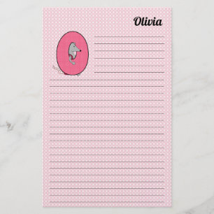 Pink Opossum Mongram "P" Lined Stationery