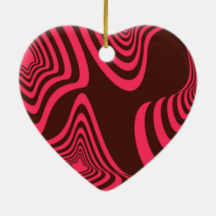 Pink, optic, trendy, cool abstract geometric shape ceramic ornament