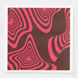 Pink, optic, trendy, cool abstract geometric shape napkin