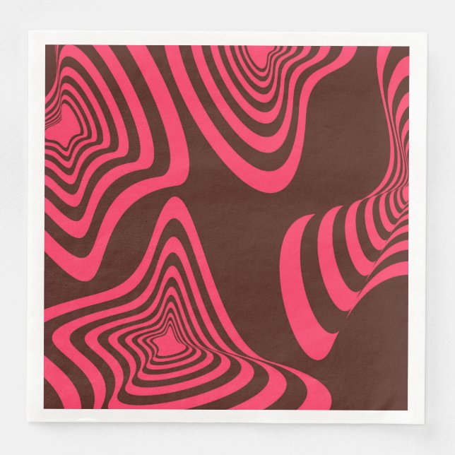 Pink, optic, trendy, cool abstract geometric shape napkin (Front)