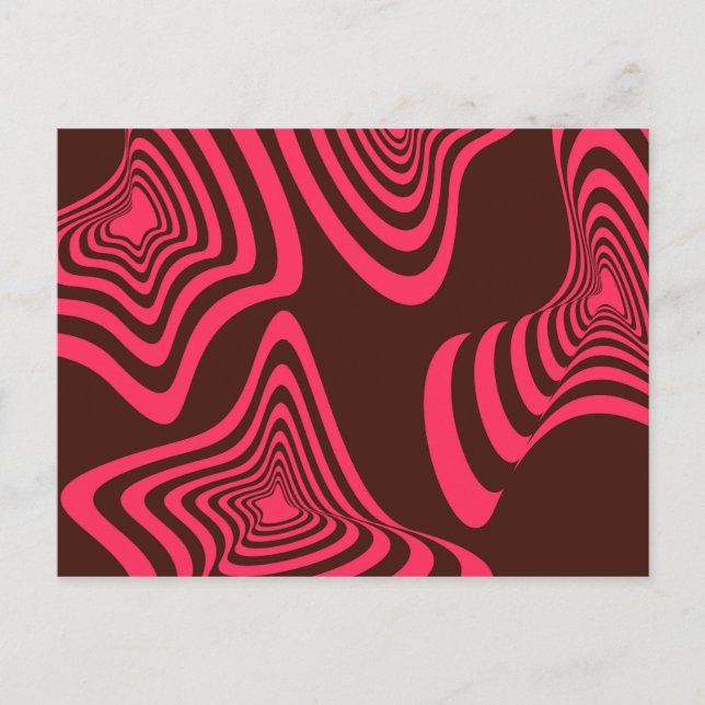 Pink, optic, trendy, cool abstract geometric shape postcard (Front)