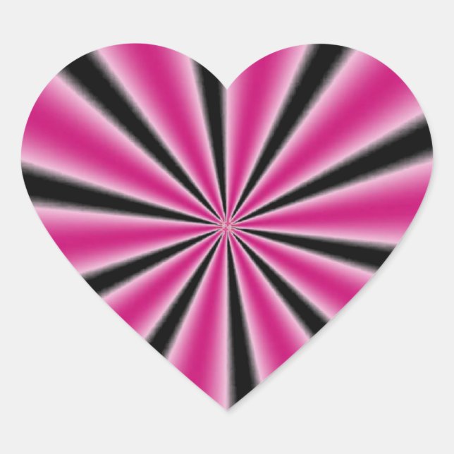 Pink Optical Illusion Heart Sticker (Front)