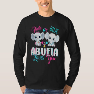 Pink Or Blue Abuela Loves You Elephants Baby Gende T-Shirt